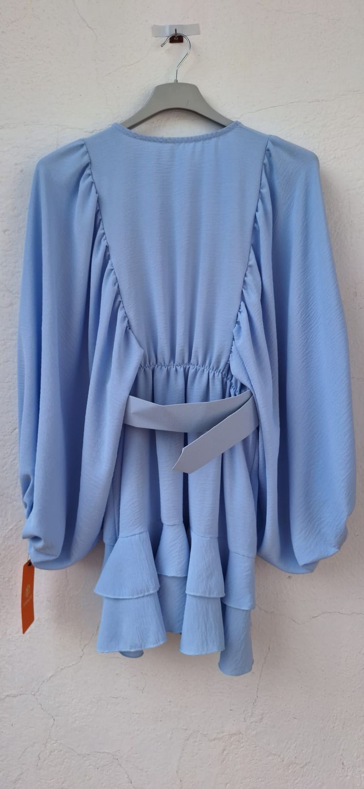 Light Blue Button-Front Dress with Belt 7